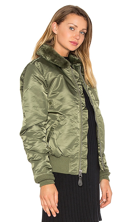 alpha industries fur collar bomber