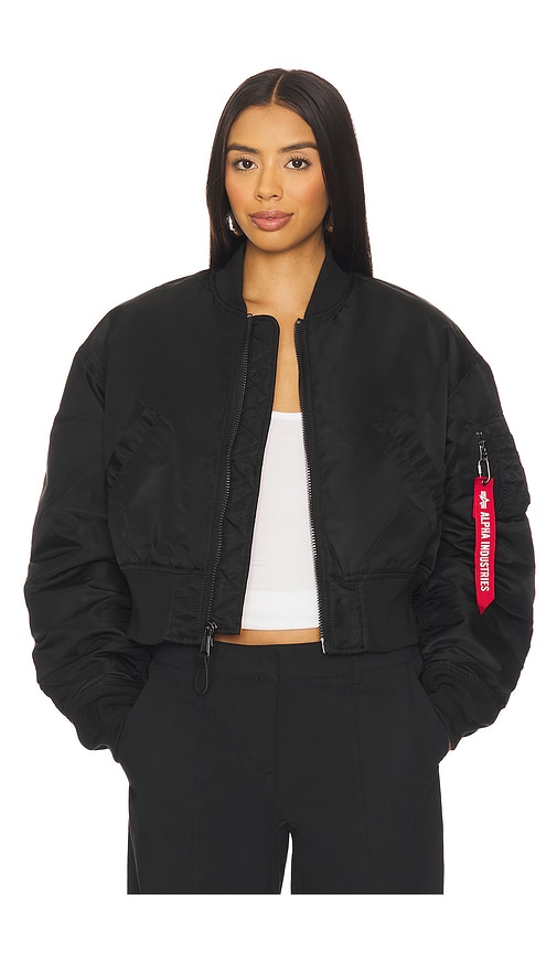 Alpha Industries Ma-1 Cropped Flight Jacket In Black