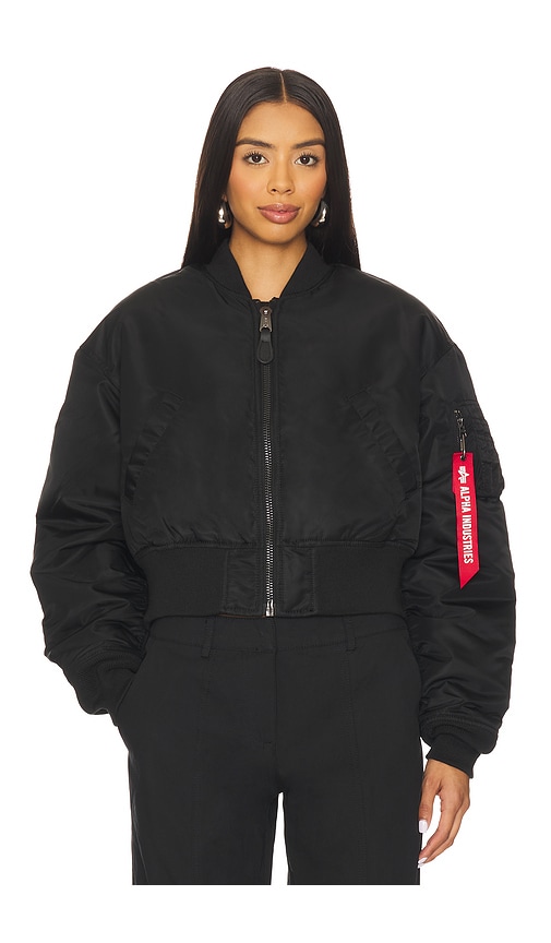 Alpha Industries Ma-1 Cropped Flight Jacket In Black