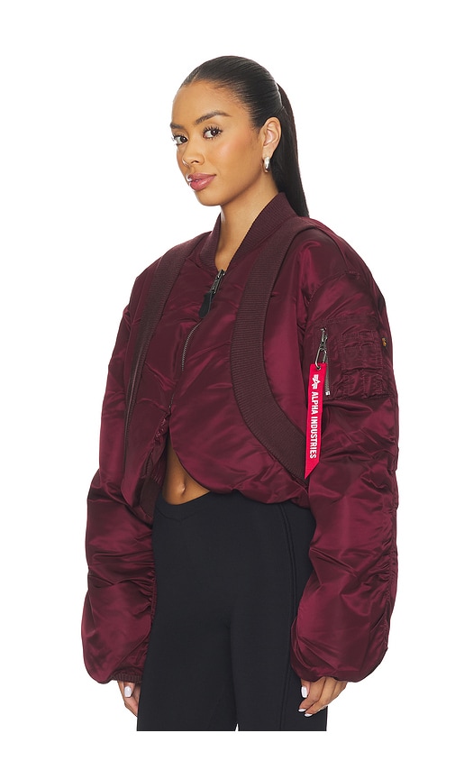 Alpha Industries Ma-1 Knit Rib Flight Jacket In Burgundy