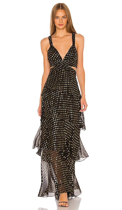 A.L.C. Lita Dress in Black & Gold | REVOLVE