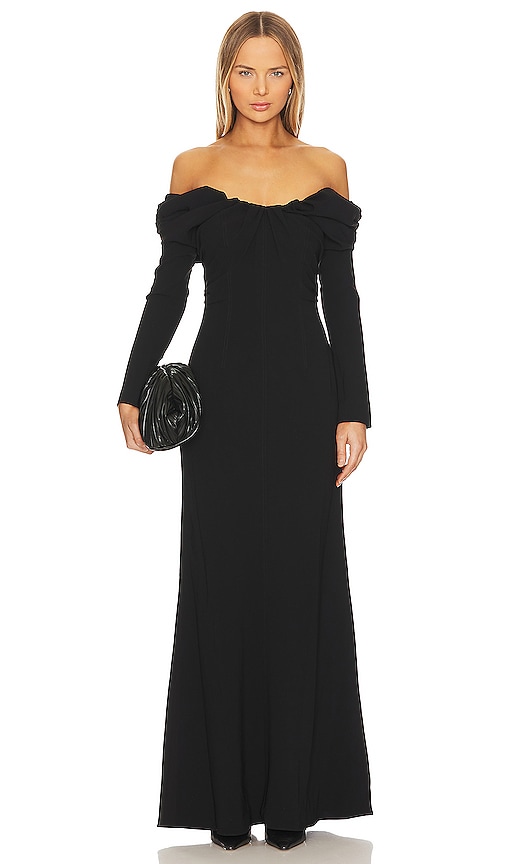 A.l.c Nora Draped Off-the-shoulder Gown In Black