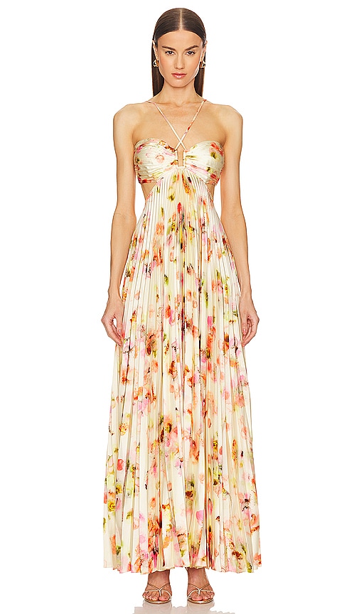 Shop A.l.c Moira Dress In Pale Peach Multi