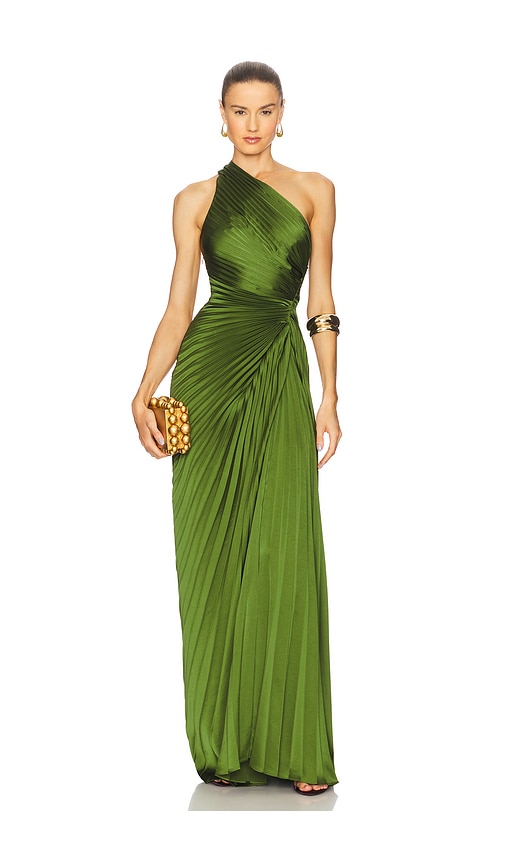 A.l.c A. L.c. Lara Pleated One Shoulder Gown In Multi