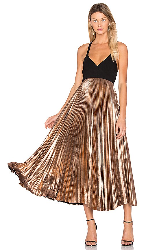 alc black and gold dress