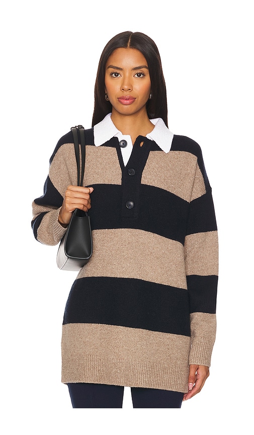 Shop A.l.c Mason Sweater In Navy & Milk Tea