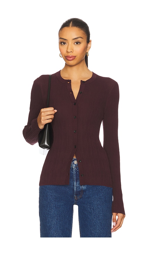 Fisher Cardigan in Burgundy. - size XS (also in L, M, S)