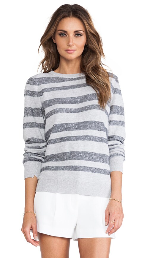 A.L.C. Cooper Stripe Sweater in Light Grey & outlets Navy