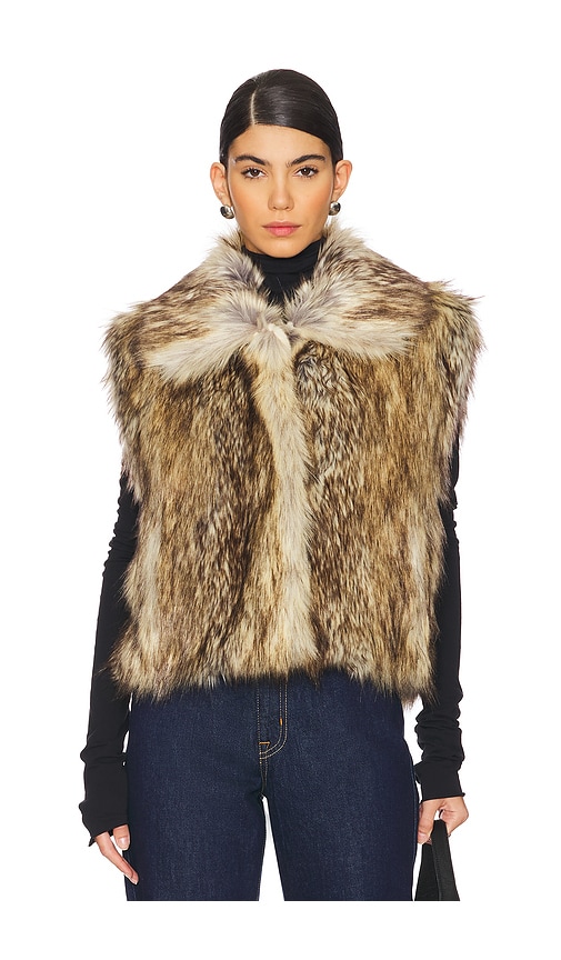 A.l.c Naya Faux Fur Vest In Brown Coyote