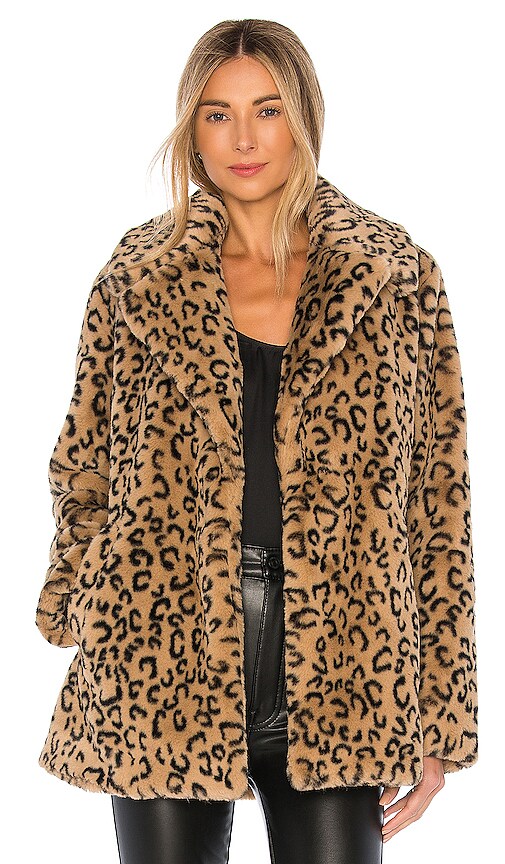Stone Faux Fur Coat