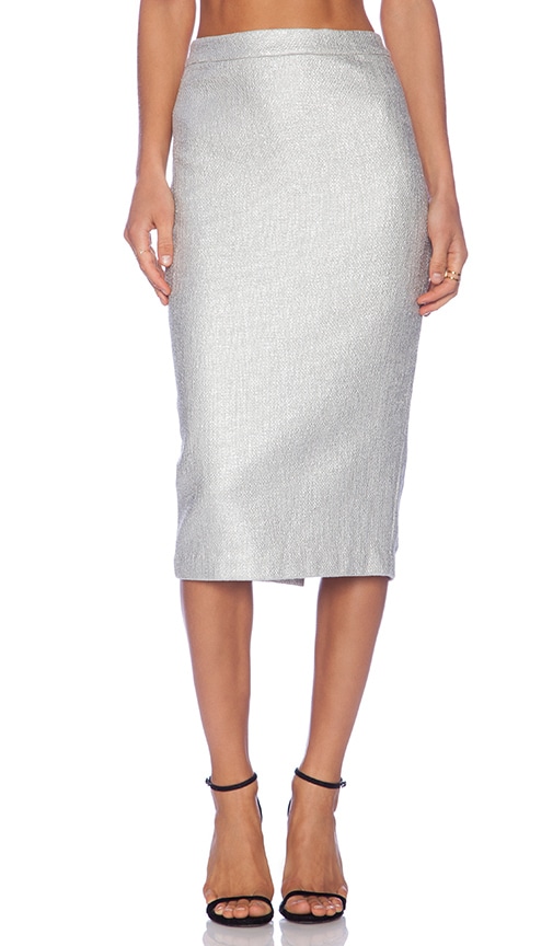 alc silver pleated skirt