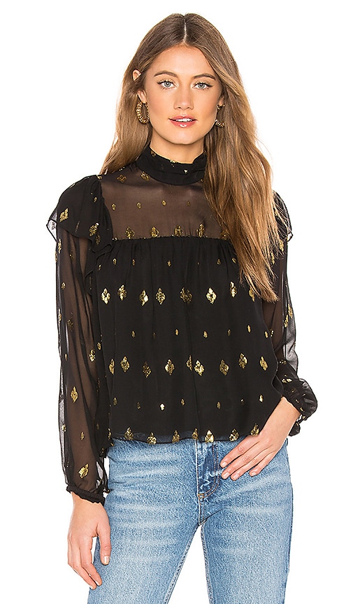 A.L.C. Meloni Top in Black & Gold