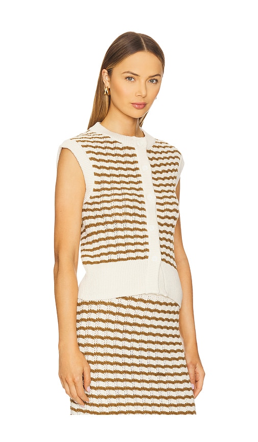 A.l.c Margo Sleeveless Striped Knit Top In Parchment & Aged Bronze Stripe