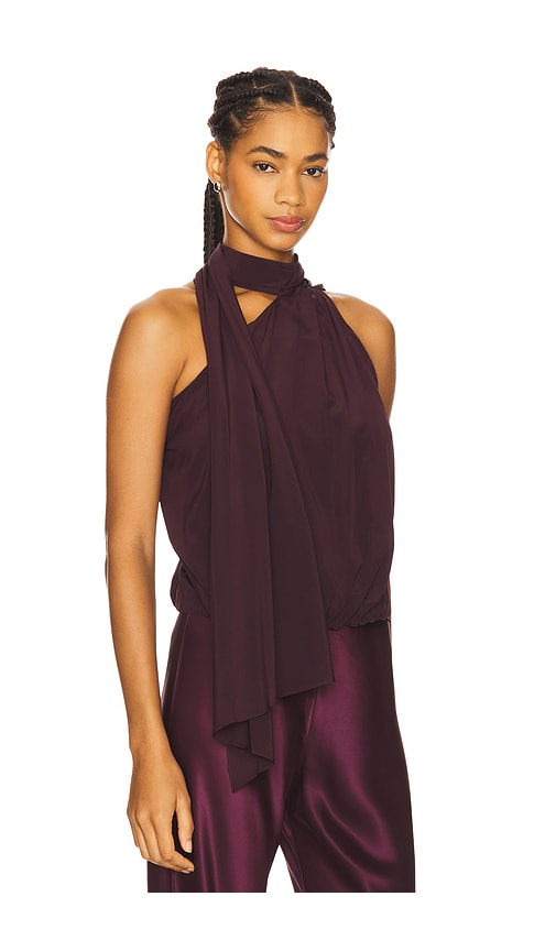 A.l.c Celeste Silk Top In Deep Plum In Purple