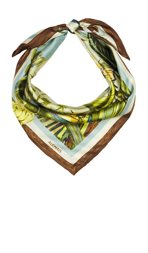  Alemais Toucan Tango Silk Scarf In Green,blue. 