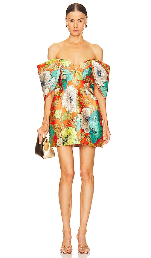 Alemais Piato Sculpt Mini Dress in Marigold