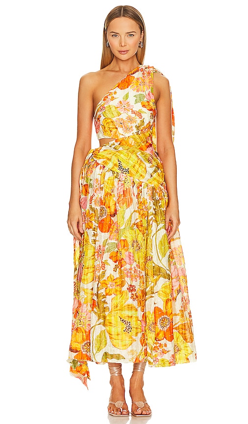 Alemais Silas One Shoulder Gown in Multi