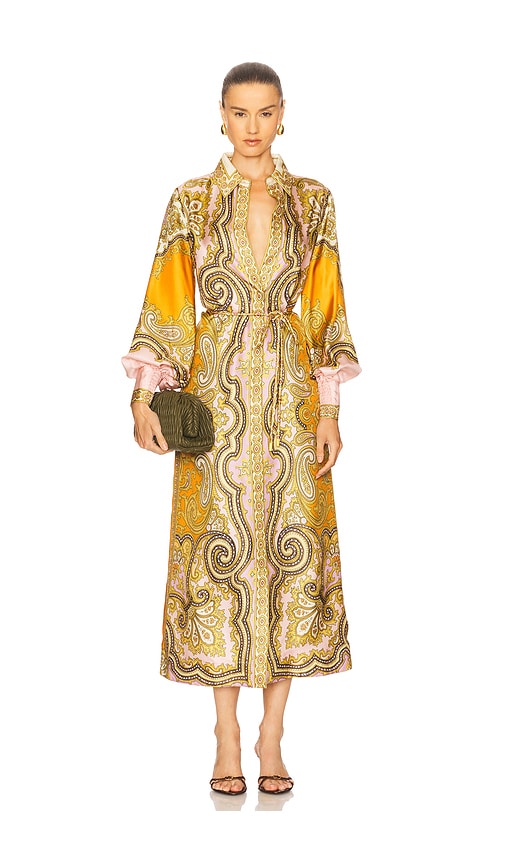 alemais clemenza silk midi dress Alemais Multi Clemenza Silk Midi Dress