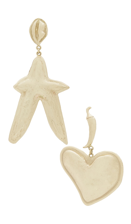 Alemais High Roller Heart Star Earrings In 金色