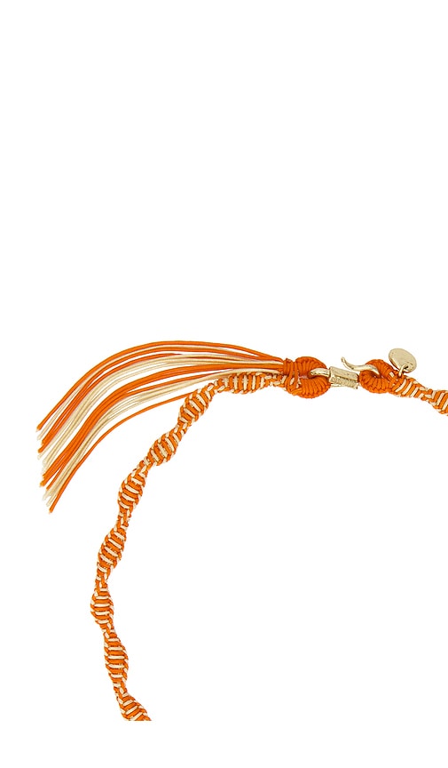  Alemais Calypso Macrame Charm Necklace In Orange. 