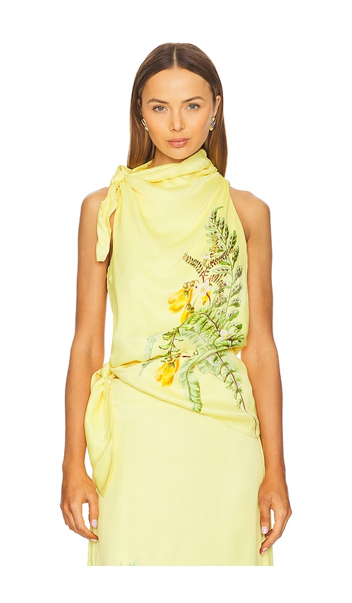 Alemais Sol Silk Top in Lemon