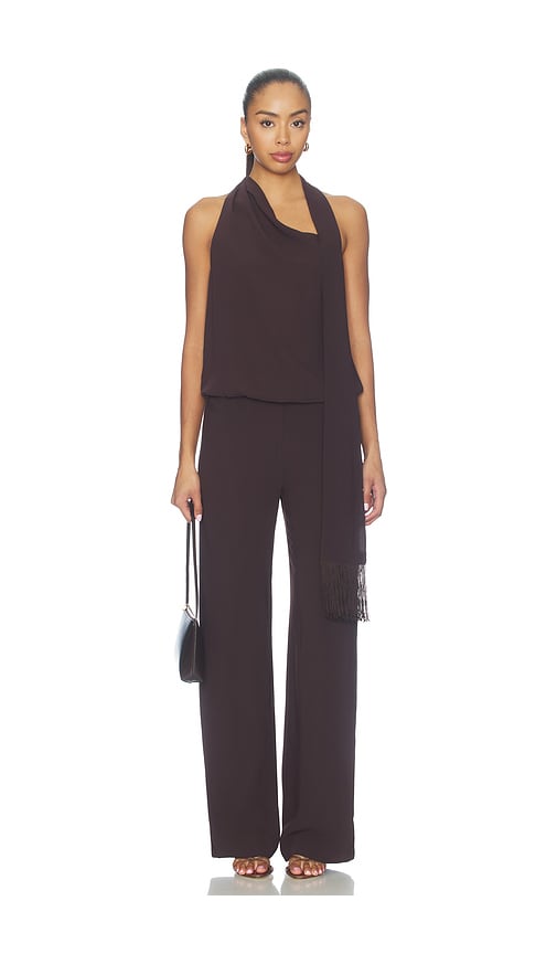 Sonya With Fringe Jumpsuit by Amanda Uprichard in Cocoa