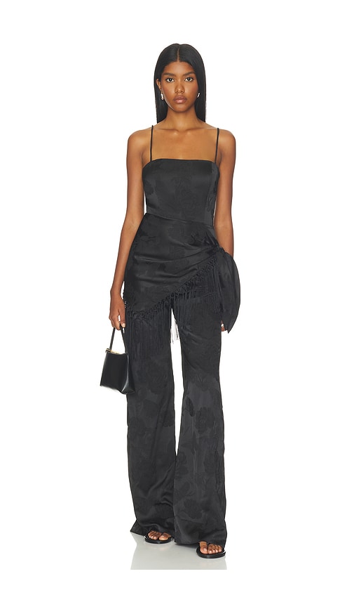 Cheryl Fringe Jumpsuit by Amanda Uprichard in Black