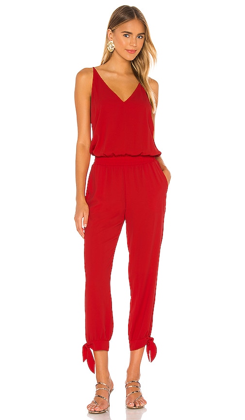 Amanda Uprichard Seville Jumpsuit in Lipstick | REVOLVE