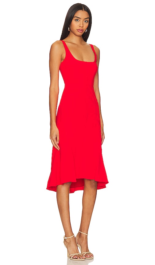 Shop Amanda Uprichard Campania Midi Dress In Red