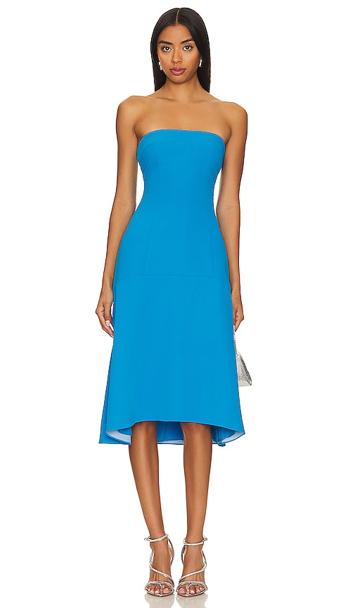 Amanda Uprichard Basia Midi Dress in Sky