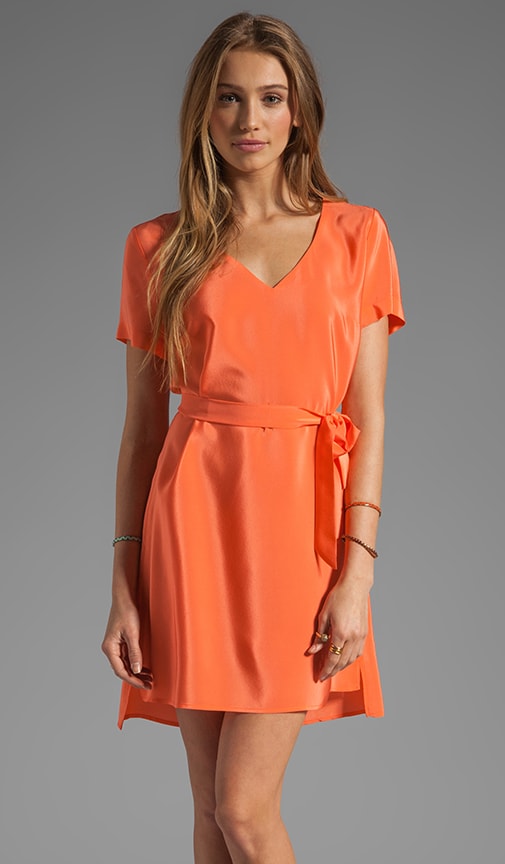 Silk V Neck T Shirt Dress