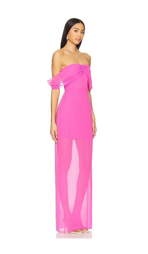Amanda Uprichard Darien Maxi Dress In 杜鹃花
