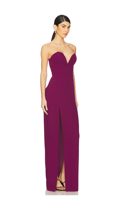 Shop Amanda Uprichard X Revolve Cherri Gown In Aubergine