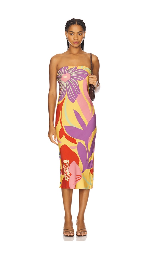 Shiran Dress in Yellow,Purple. - size XL (also in L, M, S, XS)