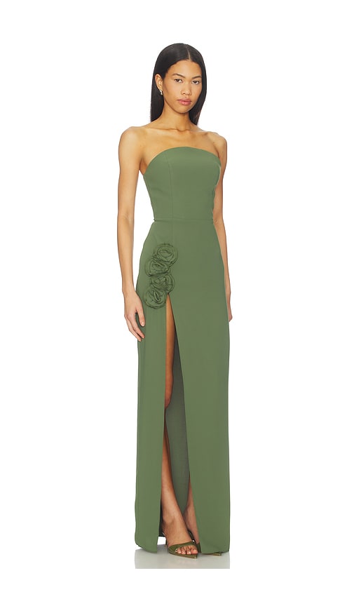 Amanda Uprichard X Revolve Wolfe Gown In Green