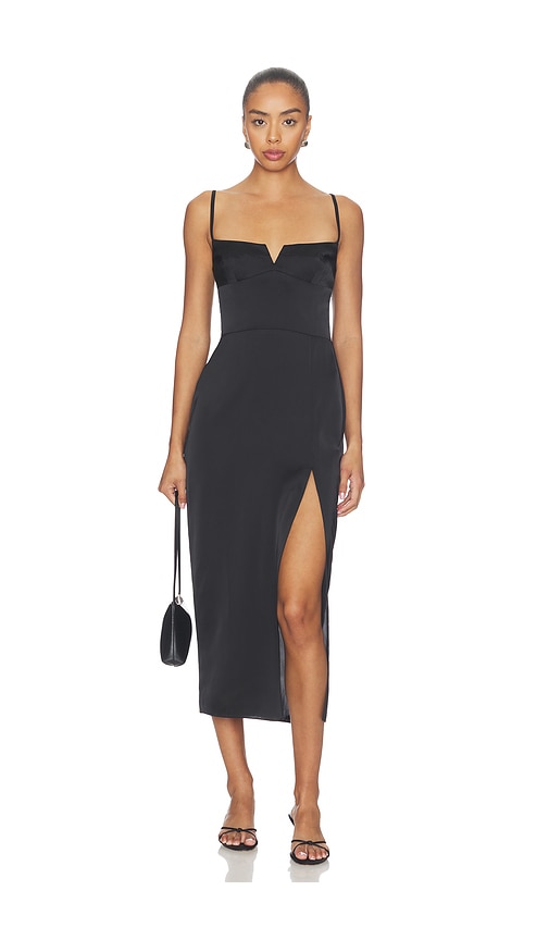 Amanda Uprichard Lyra Midi Dress In Black