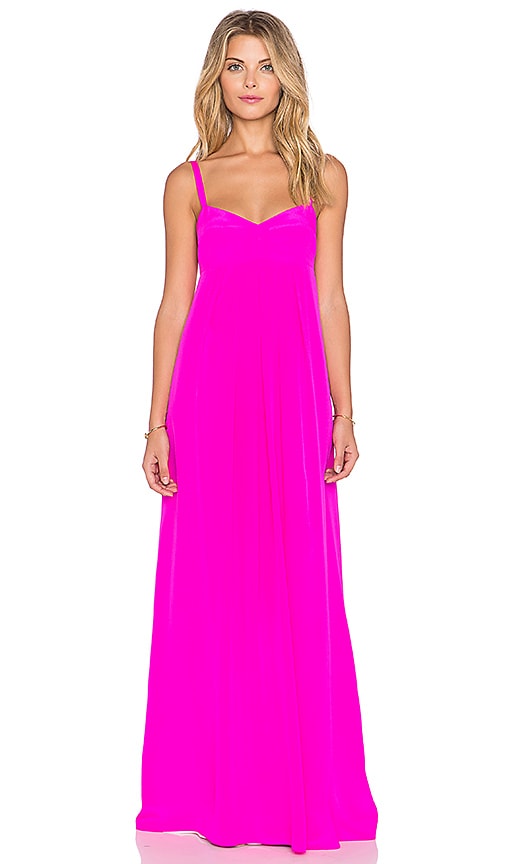 neon pink maxi dress