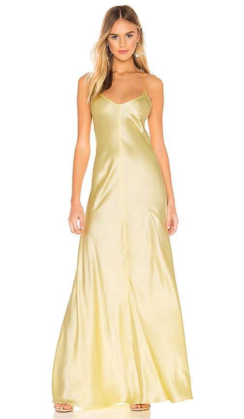 satin gold maxi dress