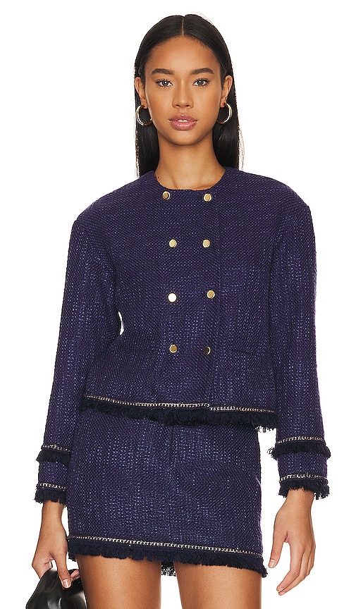 Amanda Uprichard Moriah Jacket in Navy | REVOLVE