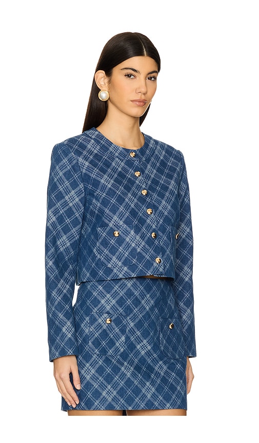 Amanda Uprichard Maven Jacket In Argyle Denim