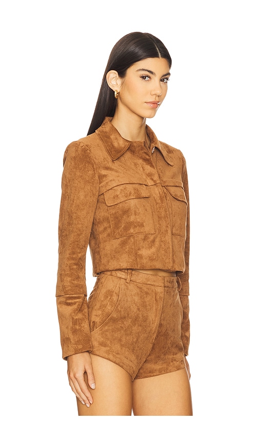 Amanda Uprichard X Revolve Lucas Suede Jacket In Tan