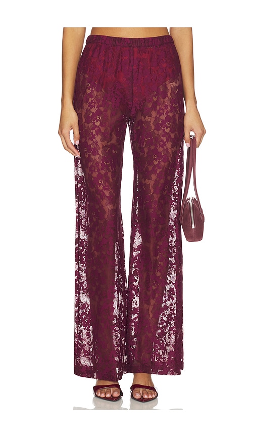 Amanda Uprichard X Revolve Mariko Pant In Burgundy