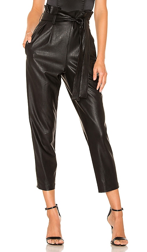 Amanda Uprichard Tessi Faux Leather Pant in Black | REVOLVE