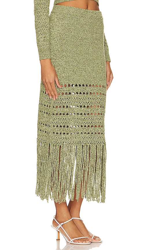 Shop Amanda Uprichard Jayla Knit Skirt In Green