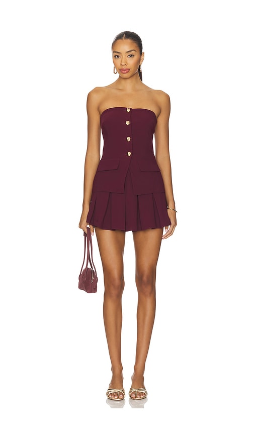 x REVOLVE Kourt Skort Romper in Wine