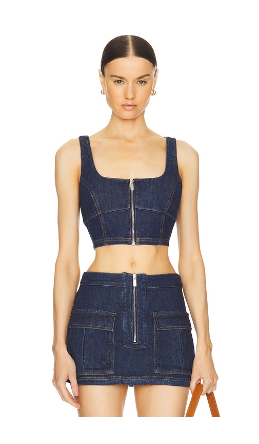 Shop Amanda Uprichard Violet Crop Top In Blue