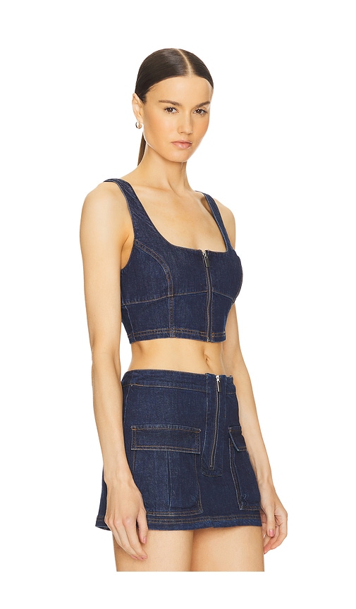 Shop Amanda Uprichard Violet Crop Top In Blue