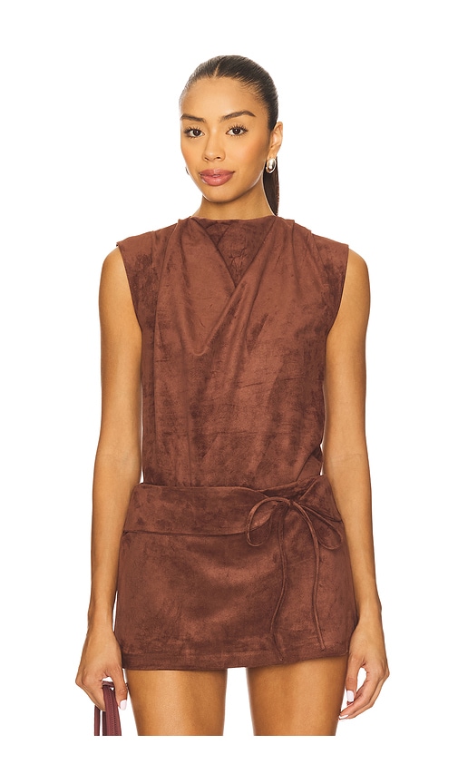 Amanda Uprichard X Revolve Freya Suede Top In Brown