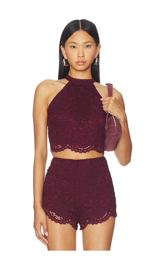 Amanda Uprichard X Revolve Brynley Top In Burgundy