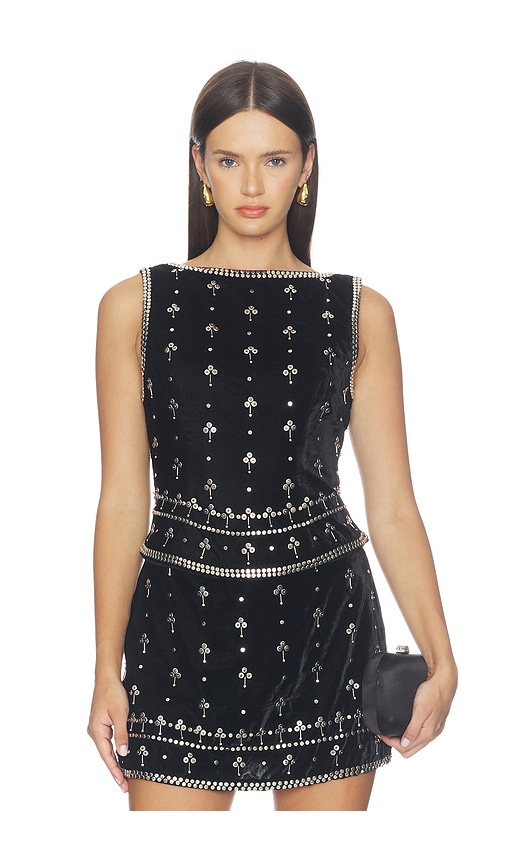 Ines Velvet Top by Amanda Uprichard in Black